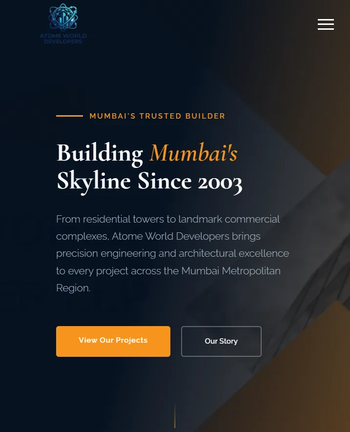 Homepage of the Atome World Developers website, designed and built by SOCIOTIZE